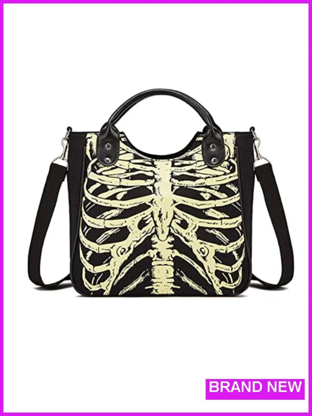 Gothic Skull Canvas Backpack Luminous Fashion Crossbody Bag for Women